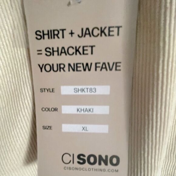 NEW CISONO Lightweight Corduroy Fall Shacket Beige - Picture 4 of 6